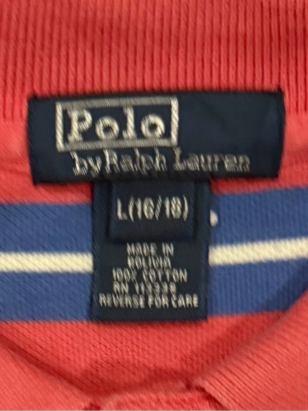 Polo by Ralph Lauren Pink Polo with Blue Stripes